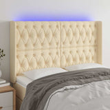 Vidaxl hoofdbord led 163x16x118 128 cm stof crèmekleurig