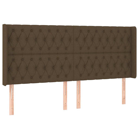 Vidaxl hoofdbord led 183x16x118 128 cm stof donkerbruin