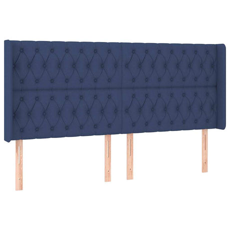 Vidaxl hoofdbord led 183x16x118 128 cm stof blauw