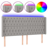 Vidaxl hoofdbord led 203x16x118 128 cm stof lichtgrijs