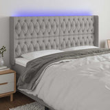 Vidaxl hoofdbord led 203x16x118 128 cm stof lichtgrijs