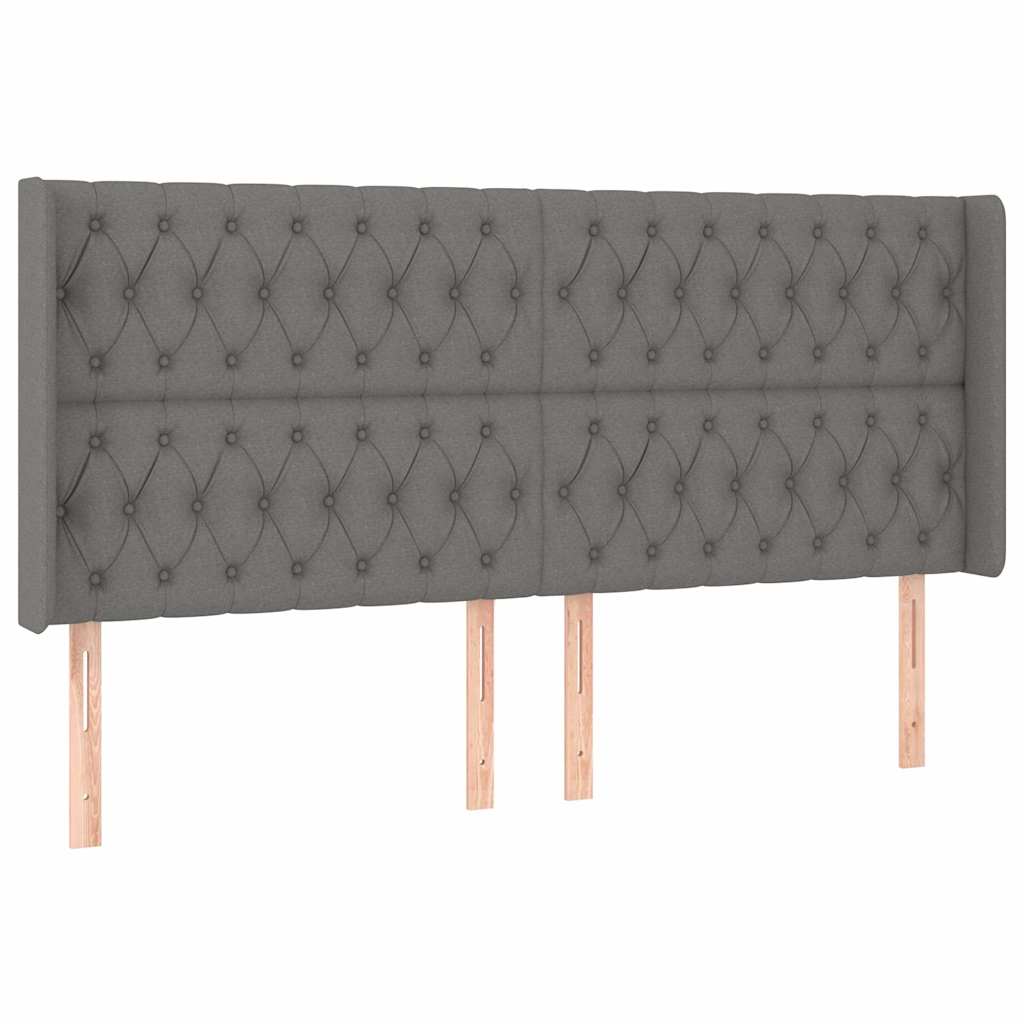 Vidaxl hoofdbord led 203x16x118 128 cm stof donkergrijs