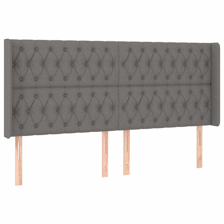 Vidaxl hoofdbord led 203x16x118 128 cm stof donkergrijs