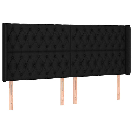 Vidaxl hoofdbord led 203x16x118 128 cm stof zwart