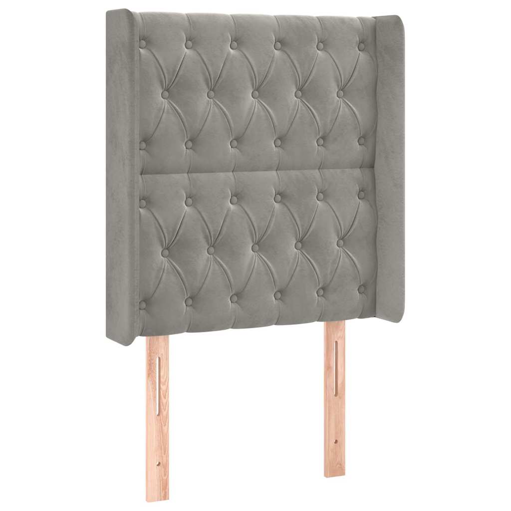 Vidaxl hoofdbord led 83x16x118 128 cm fluweel lichtgrijs