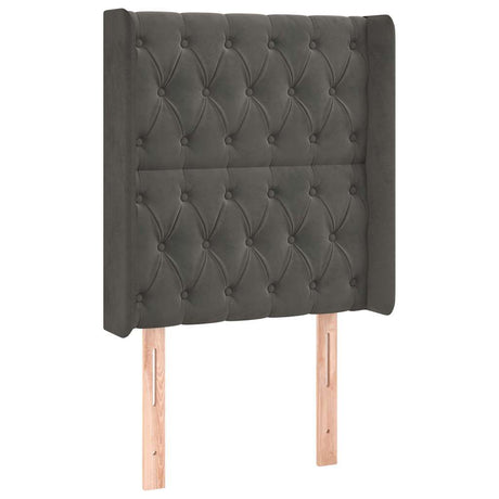 Vidaxl hoofdbord led 83x16x118 128 cm fluweel donkergrijs