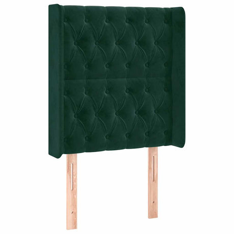 Vidaxl hoofdbord led 83x16x118 128 cm fluweel donkergroen