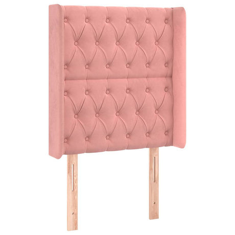 Vidaxl hoofdbord led 83x16x118 128 cm fluweel roze