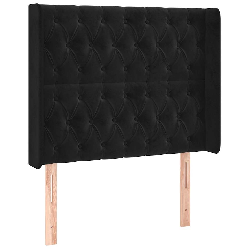 Vidaxl hoofdbord led 93x16x118 128 cm fluweel zwart