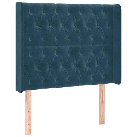 Vidaxl hoofdbord led 103x16x118 128 cm fluweel donkerblauw
