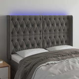 Vidaxl hoofdbord led 147x16x118 128 cm fluweel donkergrijs