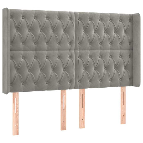 Vidaxl hoofdbord led 163x16x118 128 cm fluweel lichtgrijs