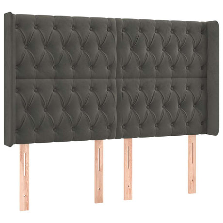 Vidaxl hoofdbord led 163x16x118 128 cm fluweel donkergrijs