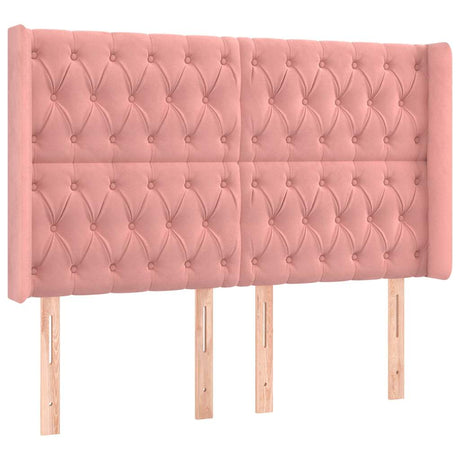 Vidaxl hoofdbord led 163x16x118 128 cm fluweel roze