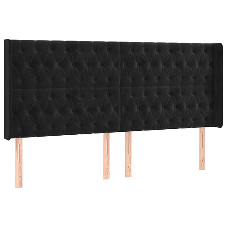 Vidaxl hoofdbord led 183x16x118 128 cm fluweel zwart