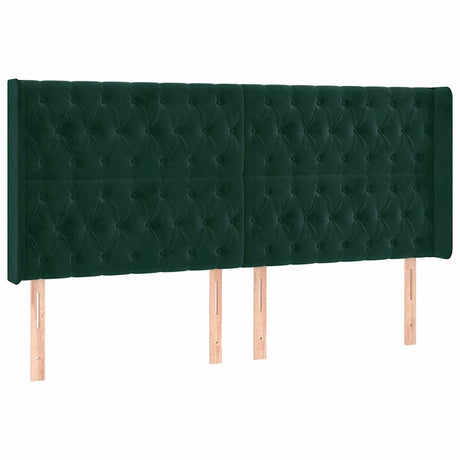 Vidaxl hoofdbord led 183x16x118 128 cm fluweel donkergroen