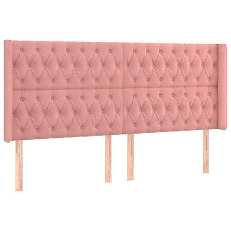 Vidaxl hoofdbord led 183x16x118 128 cm fluweel roze
