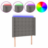 Vidaxl hoofdbord led 83x16x118 128 cm stof donkergrijs
