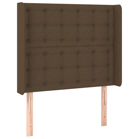 Vidaxl hoofdbord led 83x16x118 128 cm stof donkerbruin