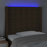 Vidaxl hoofdbord led 83x16x118 128 cm stof donkerbruin
