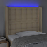 Vidaxl hoofdbord led 83x16x118 128 cm stof crèmekleurig