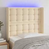 Vidaxl hoofdbord led 83x16x118 128 cm stof crèmekleurig