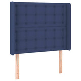 Vidaxl hoofdbord led 83x16x118 128 cm stof blauw