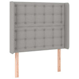 Vidaxl hoofdbord led 93x16x118 128 cm stof lichtgrijs