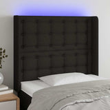 Vidaxl hoofdbord led 93x16x118 128 cm stof zwart