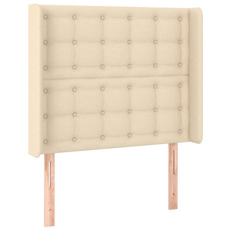 Vidaxl hoofdbord led 93x16x118 128 cm stof crèmekleurig