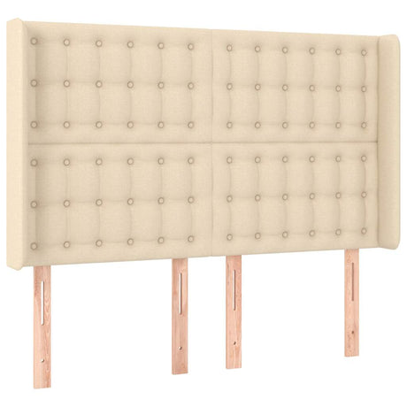 Vidaxl hoofdbord led 147x16x118 128 cm stof crèmekleurig