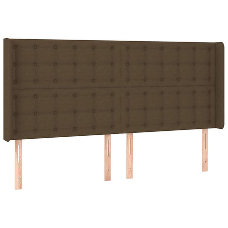 Vidaxl hoofdbord led 163x16x118 128 cm stof donkerbruin