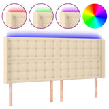 Vidaxl hoofdbord led 163x16x118 128 cm stof crèmekleurig