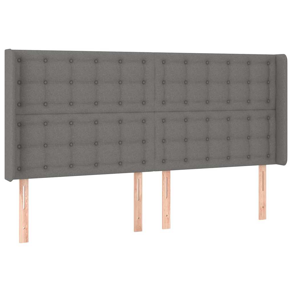 Vidaxl hoofdbord led 183x16x118 128 cm stof donkergrijs