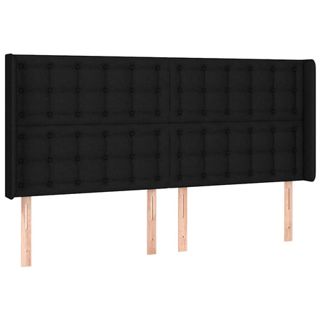 Vidaxl hoofdbord led 203x16x118 128 cm stof zwart