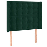 Vidaxl hoofdbord led 83x16x118 128 cm fluweel donkergroen