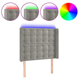 Vidaxl hoofdbord led 93x16x118 128 cm fluweel lichtgrijs