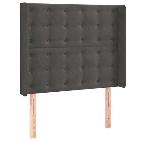 Vidaxl hoofdbord led 93x16x118 128 cm fluweel donkergrijs