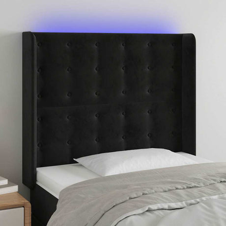 Vidaxl hoofdbord led 93x16x118 128 cm fluweel zwart