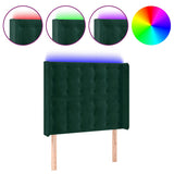 Vidaxl hoofdbord led 103x16x118 128 cm fluweel donkergroen