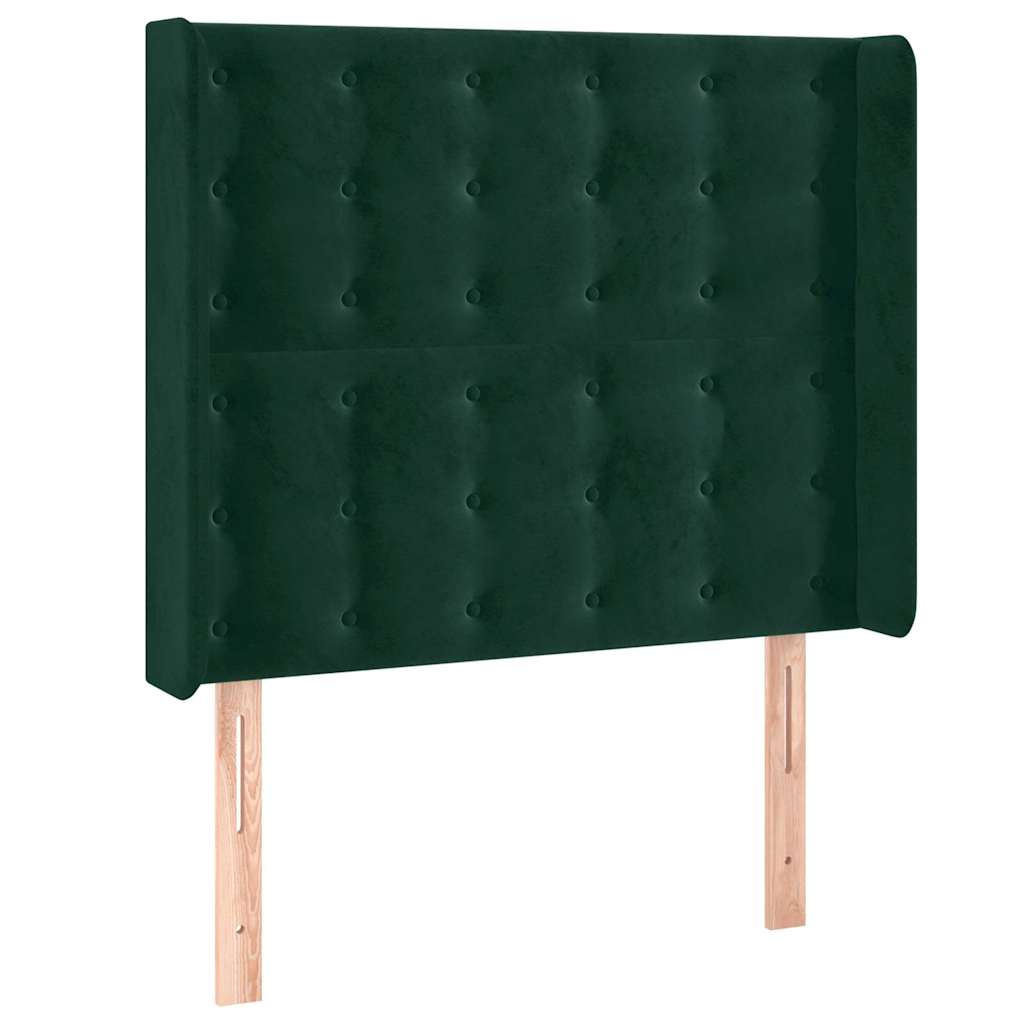 Vidaxl hoofdbord led 103x16x118 128 cm fluweel donkergroen