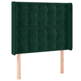 Vidaxl hoofdbord led 103x16x118 128 cm fluweel donkergroen