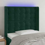 Vidaxl hoofdbord led 103x16x118 128 cm fluweel donkergroen