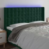 Vidaxl hoofdbord led 163x16x118 128 cm fluweel donkergroen