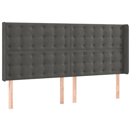 Vidaxl hoofdbord led 203x16x118 128 cm fluweel donkergrijs
