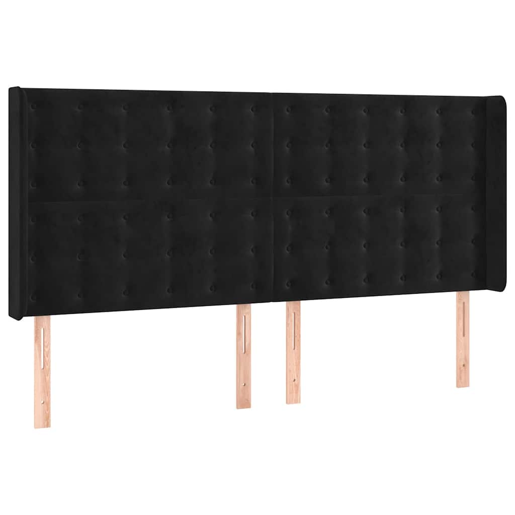 Vidaxl hoofdbord led 203x16x118 128 cm fluweel zwart