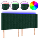 Vidaxl hoofdbord led 203x16x118 128 cm fluweel donkergroen