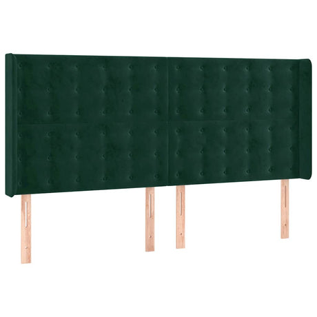 Vidaxl hoofdbord led 203x16x118 128 cm fluweel donkergroen
