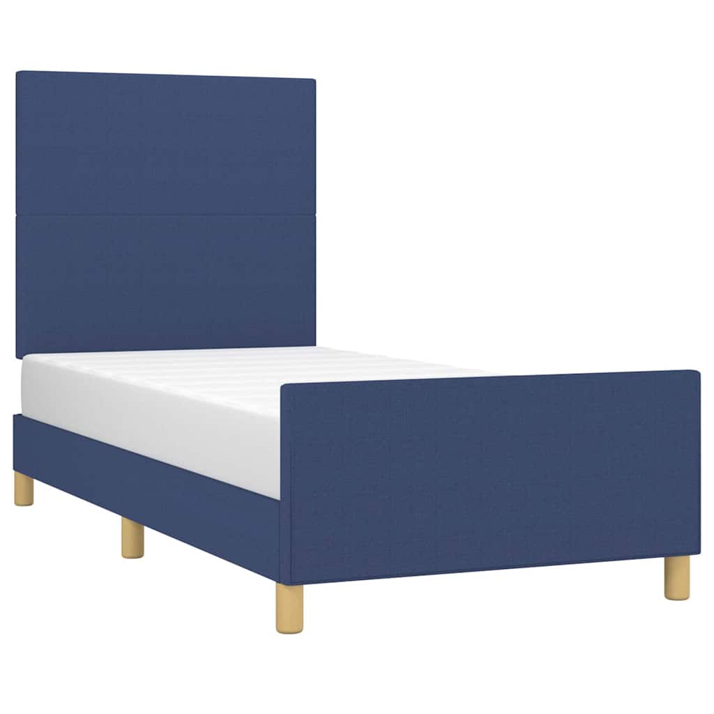 Vidaxl bedframe zonder matras 90x190 cm stof blauw