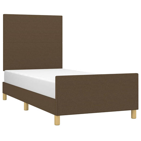 Vidaxl bedframe zonder matras 90x200 cm stof donkerbruin